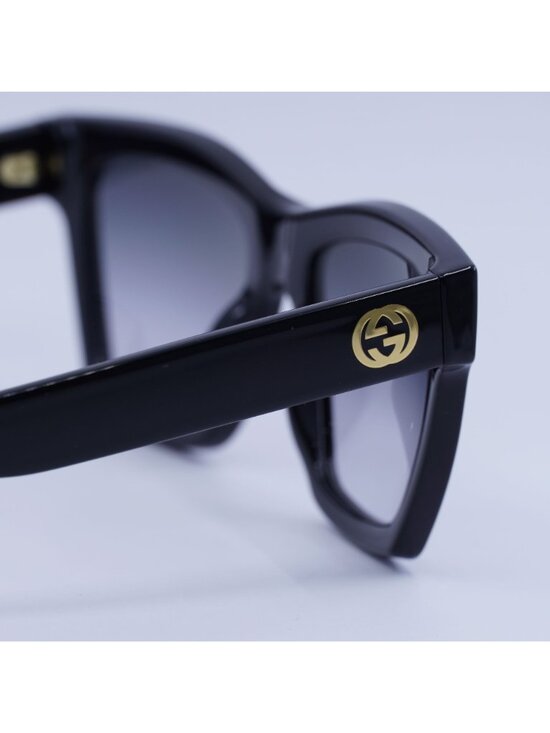 Gucci GG1714S 001 Sunglasses Black Square Frame, Grey Gradient Lenses main image 4
